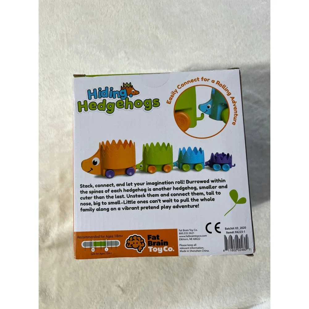 Fat Brain Toys Hiding Hedgehogs Sealed Nesting Stacking Toddler Toy 18M+